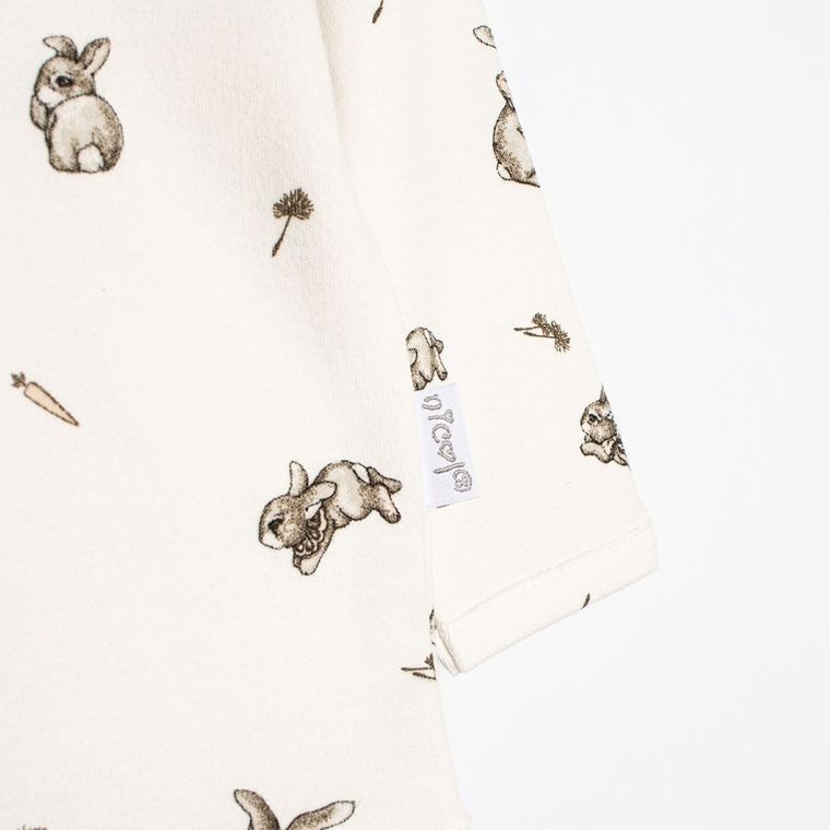 Body dziewczęce z długim rękawem, beżowe, Nicol