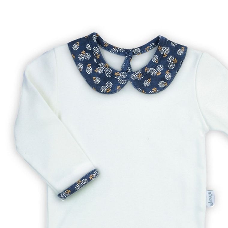 Body dziewczęce z długim rękawem, białe, Nicol