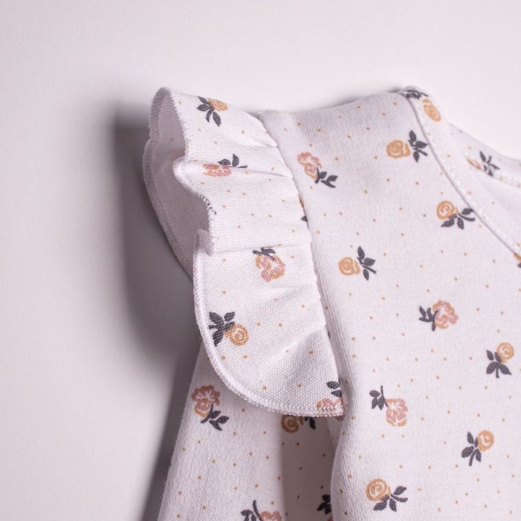 Body dziewczęce z długim rękawem, białe, Nicol