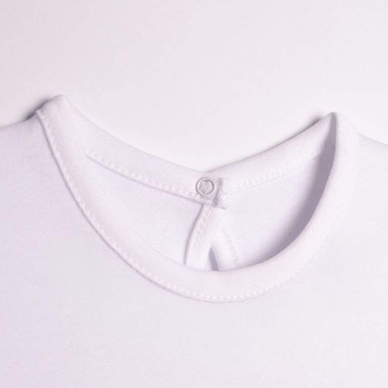 Body dziewczęce z długim rękawem, białe, Nicol