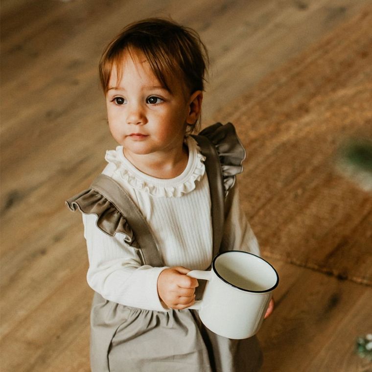 Body dziewczęce z długim rękawem, ecru, Eevi