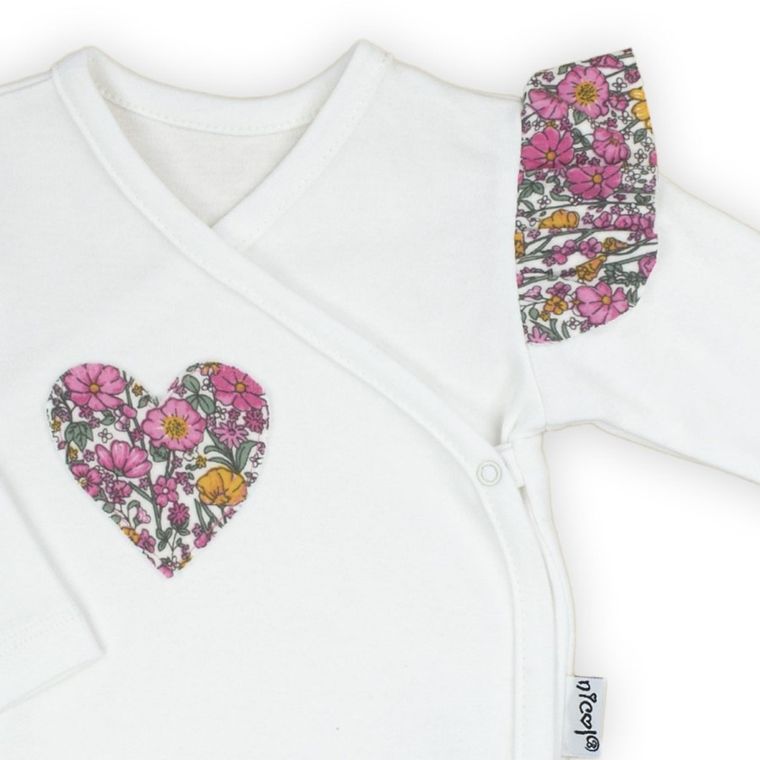 Body dziewczęce z długim rękawem, ecru, Nicol