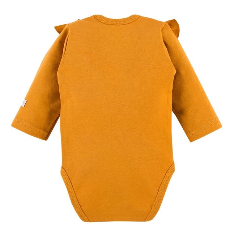Body dziewczęce z długim rękawem, musztardowe, Eevi