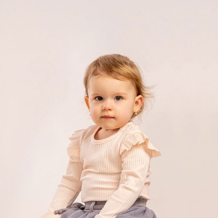 Body dziewczęce z długim rękawem, różowe, Nicol