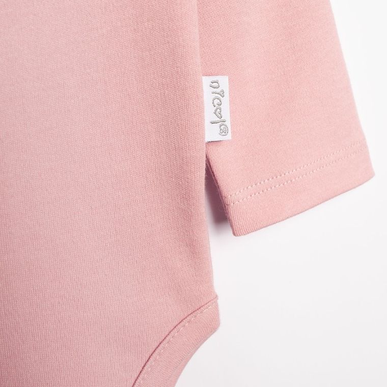 Body dziewczęce z długim rękawem, różowe, Nicol