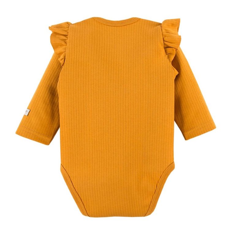 Body dziewczęce z długim rękawem, żółte, Eevi