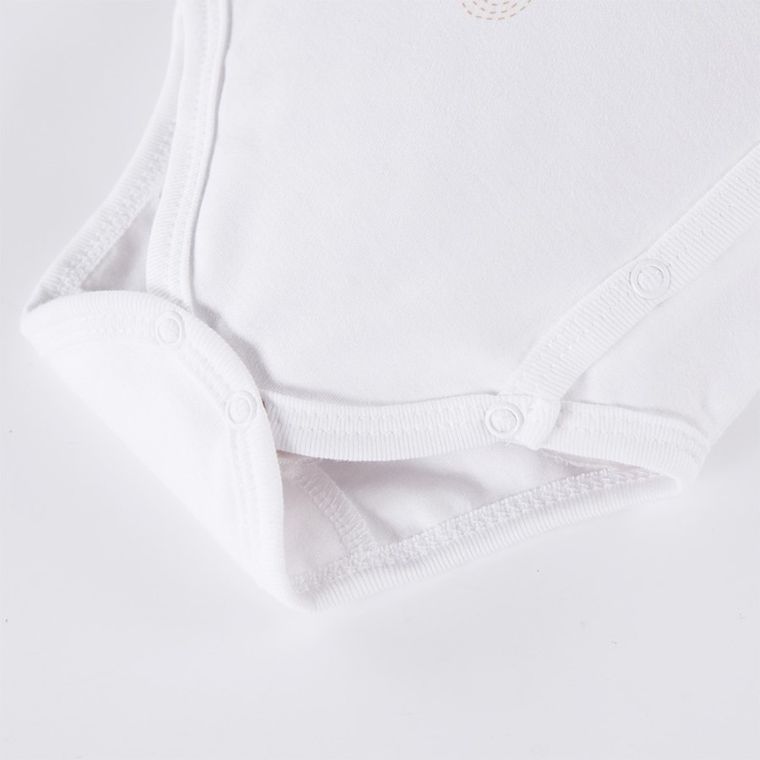 Body dziewczęce z krótkim rękawem, białe, owieczka, Eevi