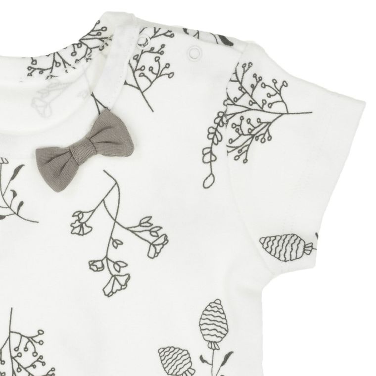 Body dziewczęce z krótkim rękawem, ecru, Nicol