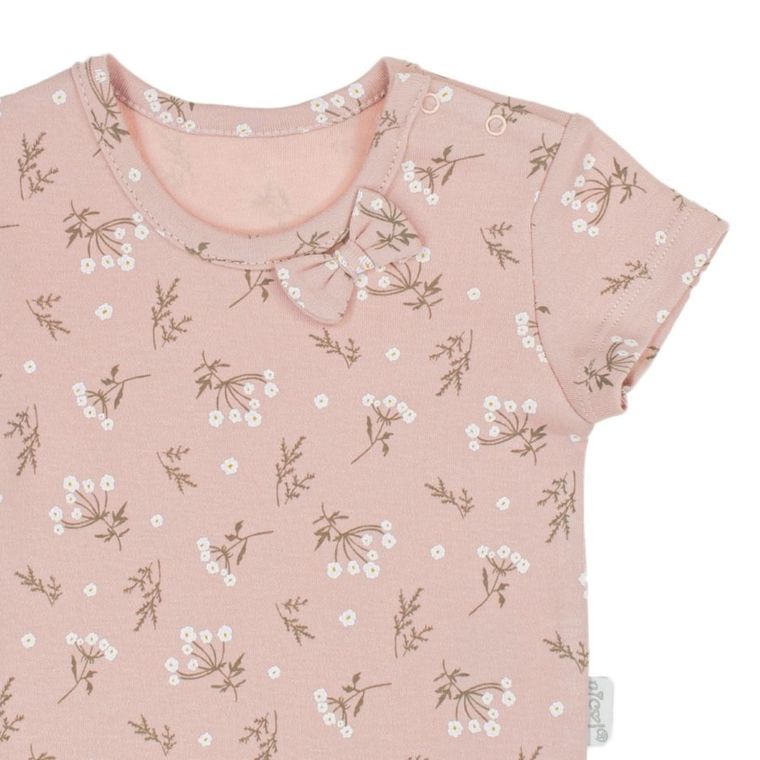 Body dziewczęce z krótkim rękawem, różowe, Nicol