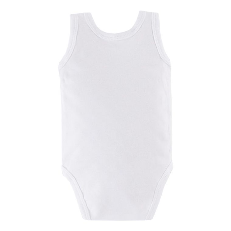 Body niemowlęce bez rękawów, białe, owieczka, Eevi