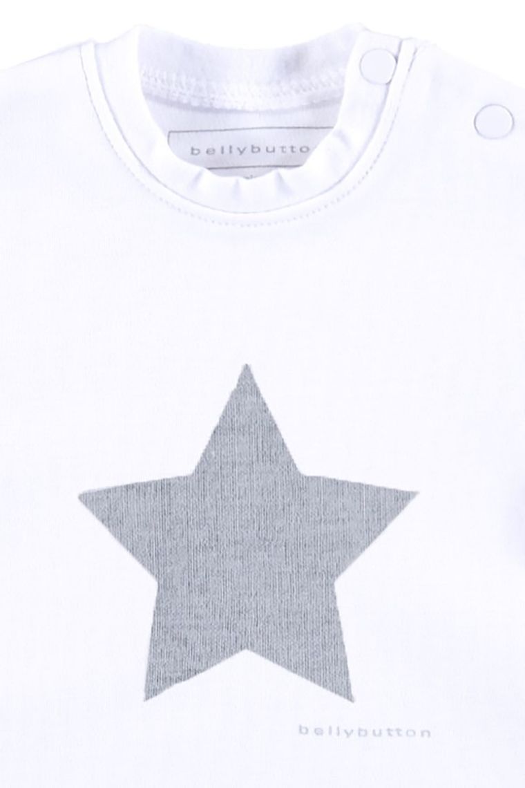 Body niemowlęce z długim rękawem, bawełna organiczna, białe, Bellybutton