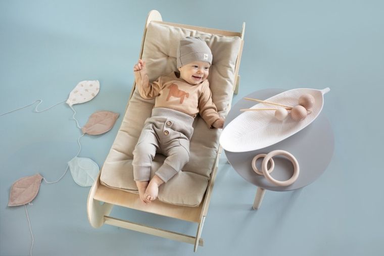 Body niemowlęce z długim rękawem, bawełna organiczna, brązowe, Pinokio