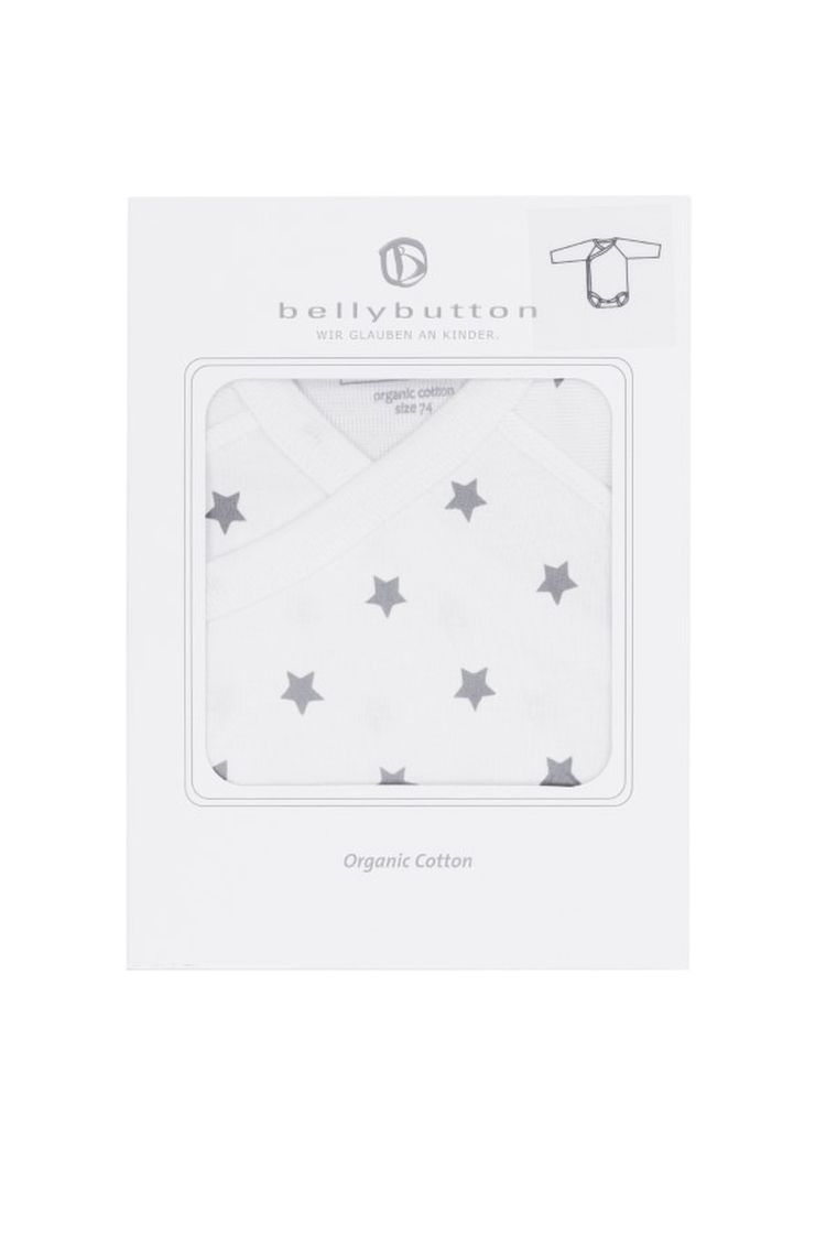 Body niemowlęce z długim rękawem, białe, Bellybutton