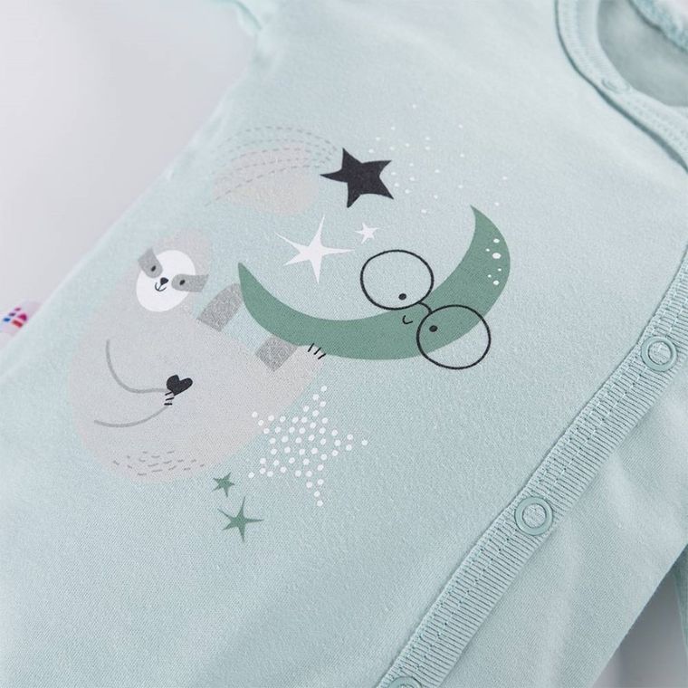 Body niemowlęce z długim rękawem, miętowe, Eevi