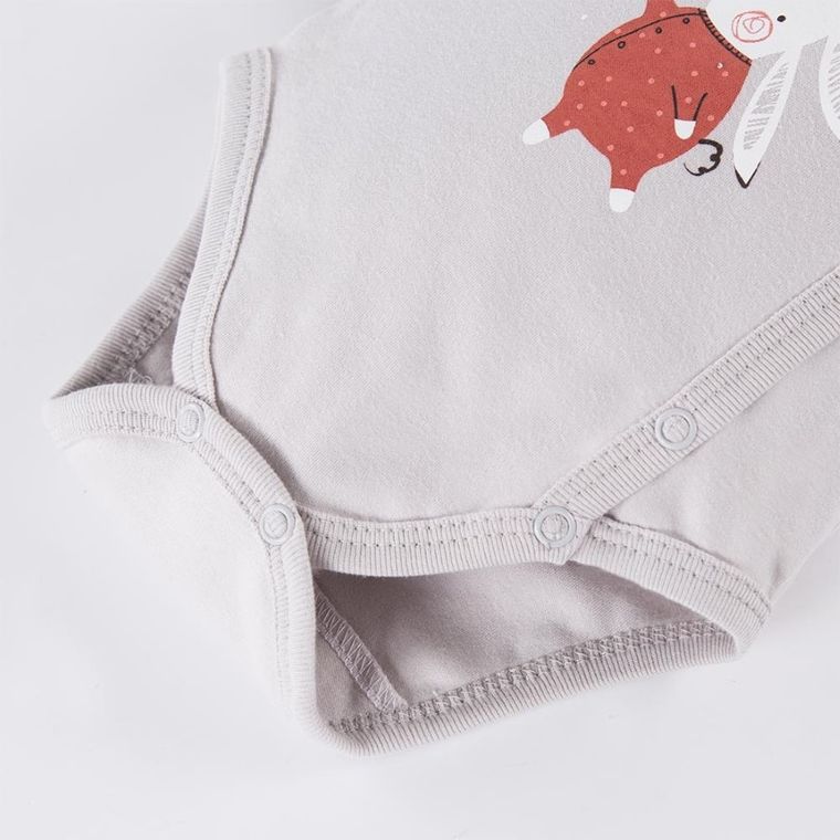 Body niemowlęce z długim rękawem, szare, Eevi