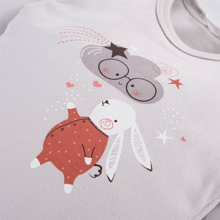 Body niemowlęce z długim rękawem, szare, Eevi