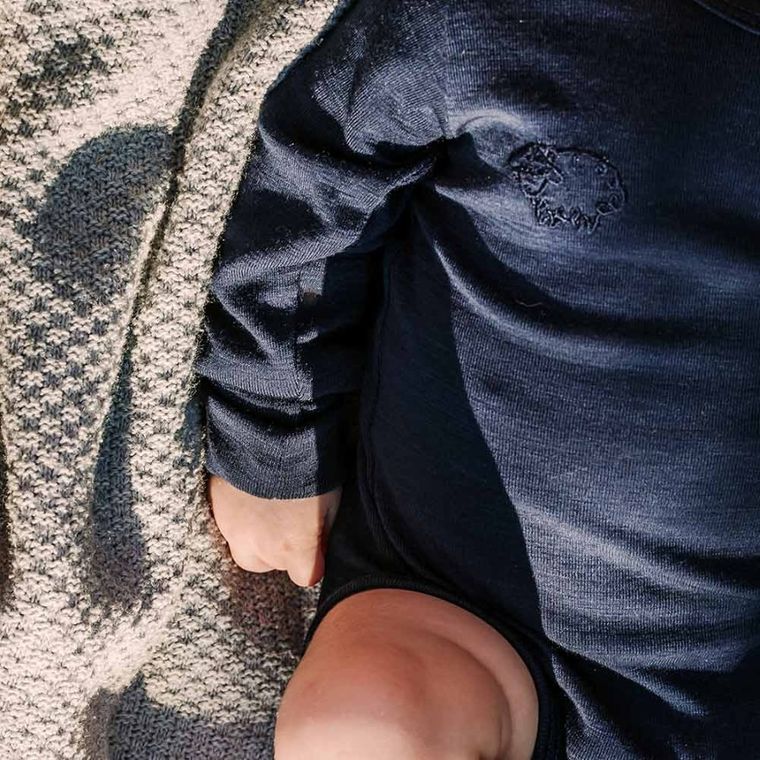 Body niemowlęce z długim rękawem, wełniane, Eevi