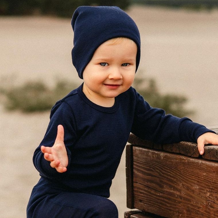 Body niemowlęce z długim rękawem, wełniane, Eevi