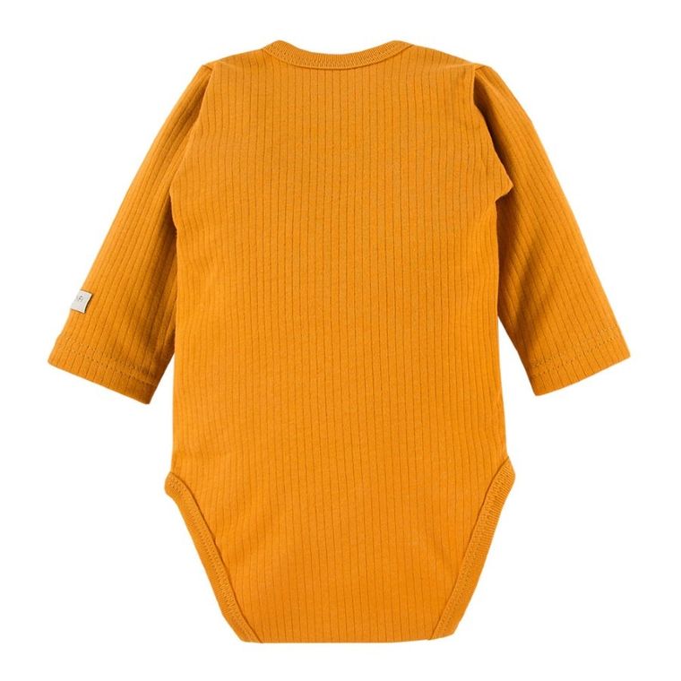 Body niemowlęce z długim rękawem, żółte, rozpinane, Eevi
