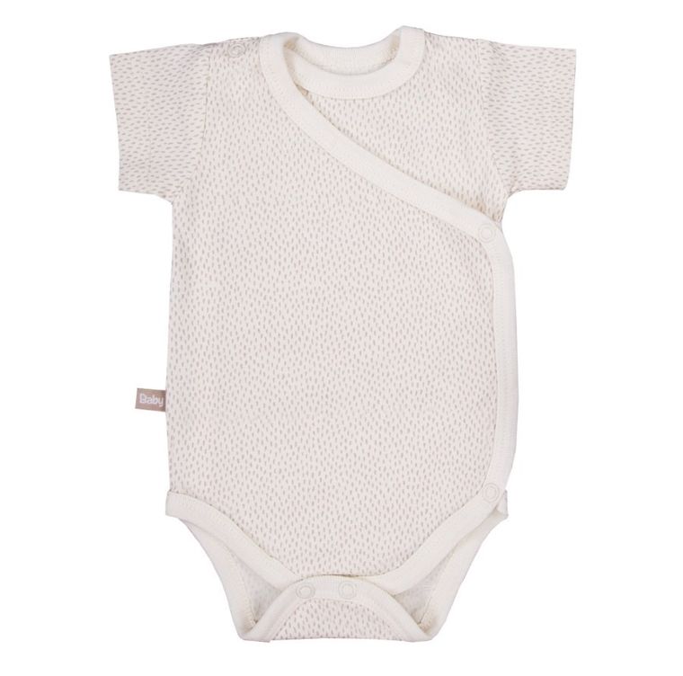 Body niemowlęce z krótkim rękawem, beżowe, kropki, miś, zestaw, 3 szt., Eevi