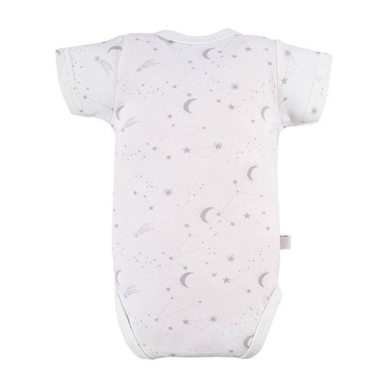 Body niemowlęce z krótkim rękawem, szare, zestaw, 3 szt., Eevi