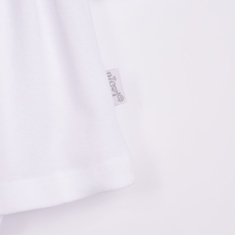 Body sukienka dziewczęce z długim rękawem, białe, Nicol