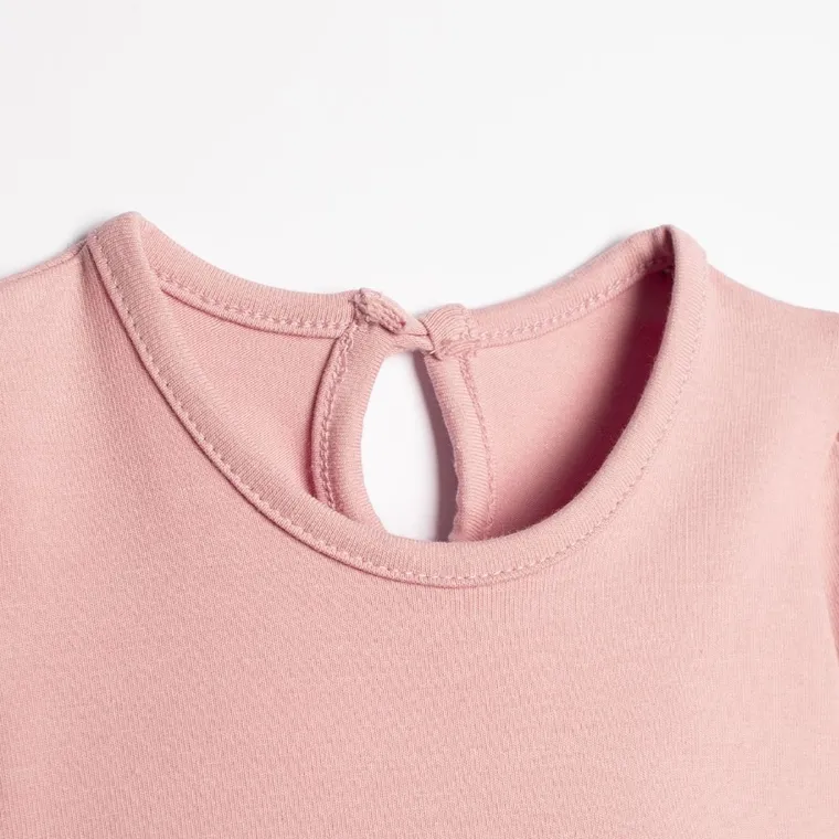 Body sukienka z długim rękawem, różowe, Nicol