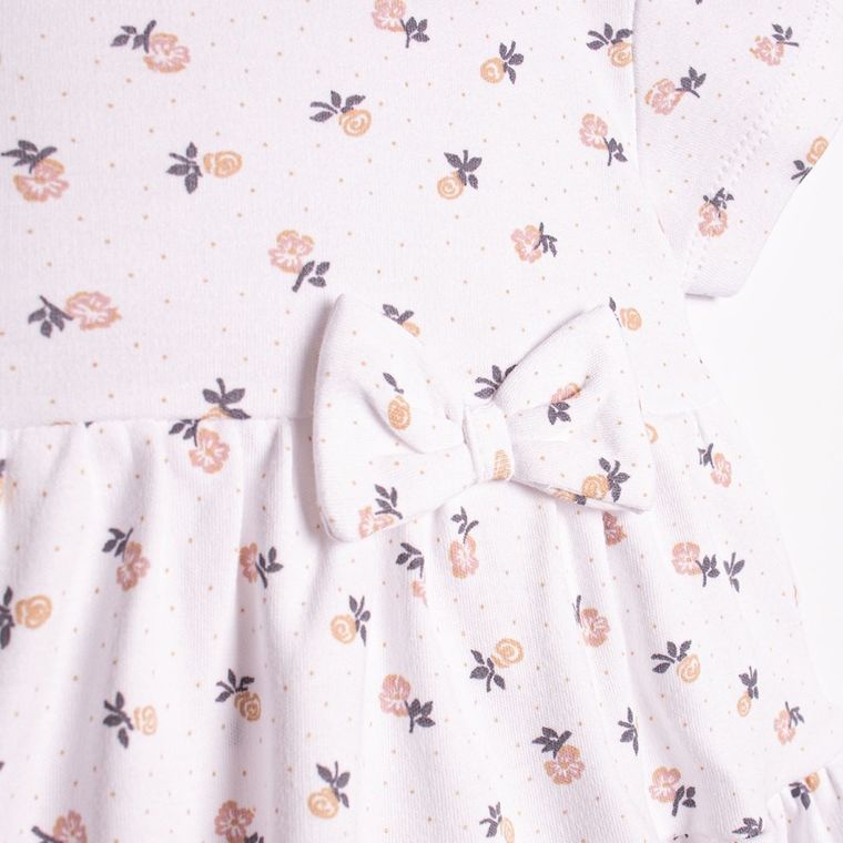 Body sukienka z krótkim rękawem, białe, Nicol