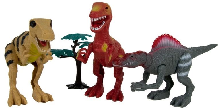 Boley, Dinozaury, zestaw figurek, światło i dźwięk, 3 szt.