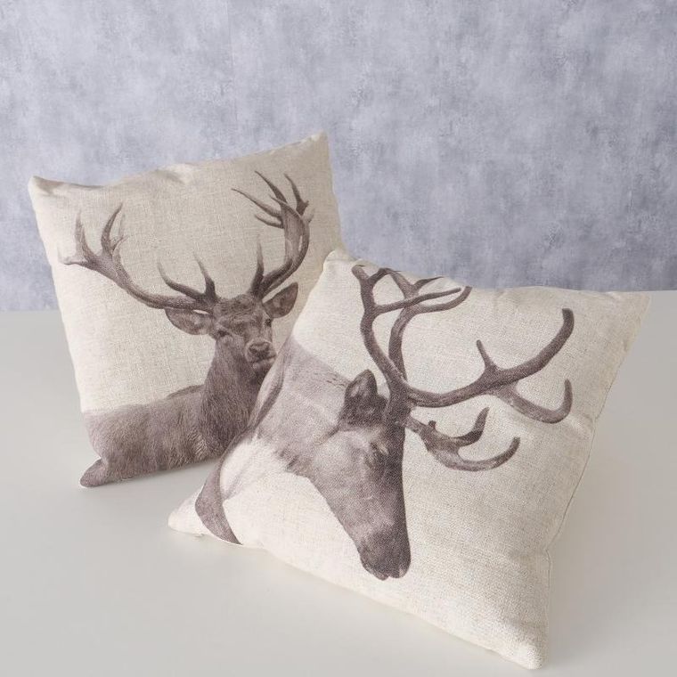 Boltze, dekoracyjna poduszka bawełniana, Stag, 45-45 cm