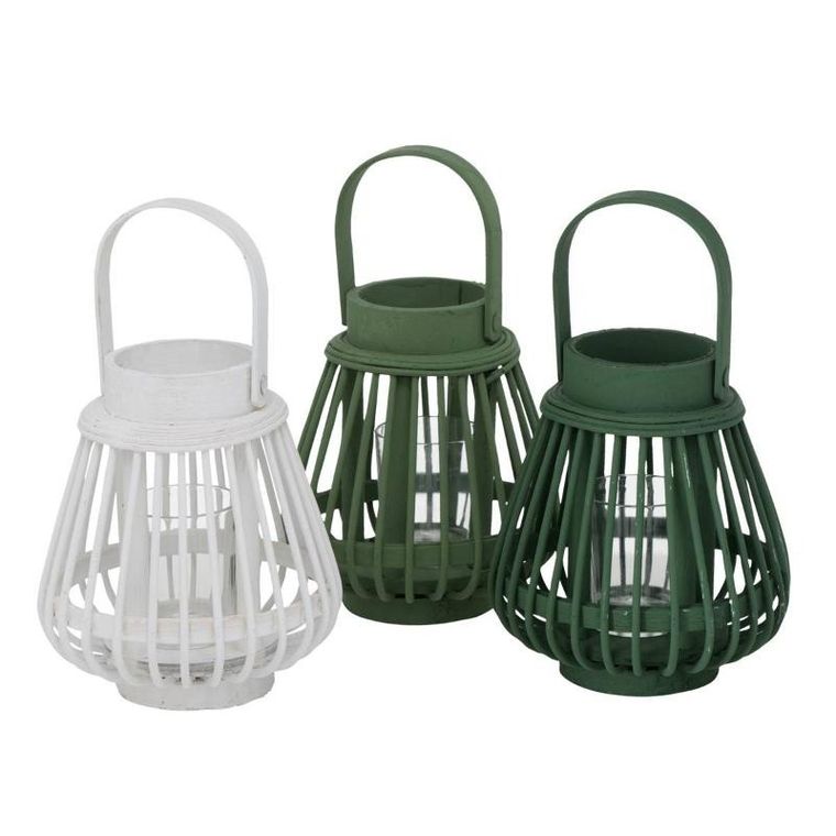 Boltze Home, bambusowy lampion Ilvie, 16 cm, tealight