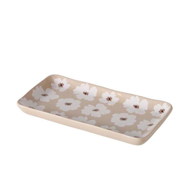 Boltze Home, Canea, patery ceramiczne w kwiaty, 13-15 cm