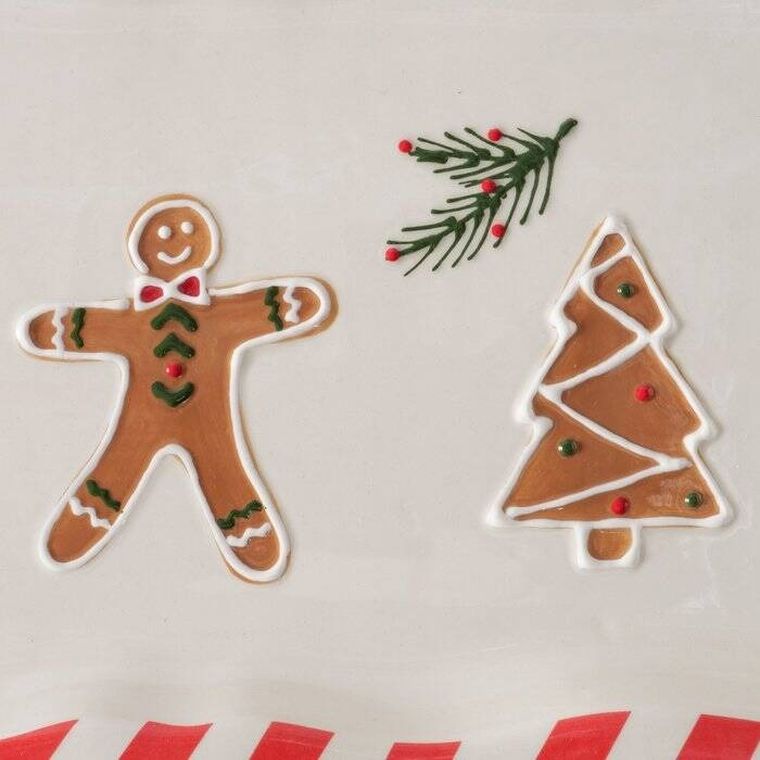 Boltze Home, ceramiczny półmisek w świątecznych kolorach, 39-25 cm