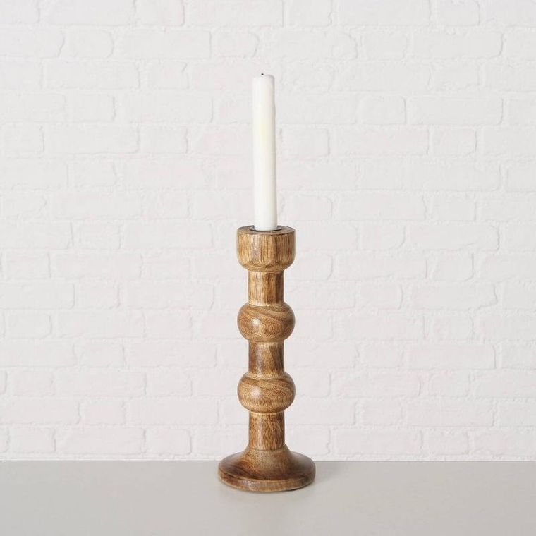 Boltze Home, drewniane świeczniki rzeźbione, Bubbles, 2 szt.