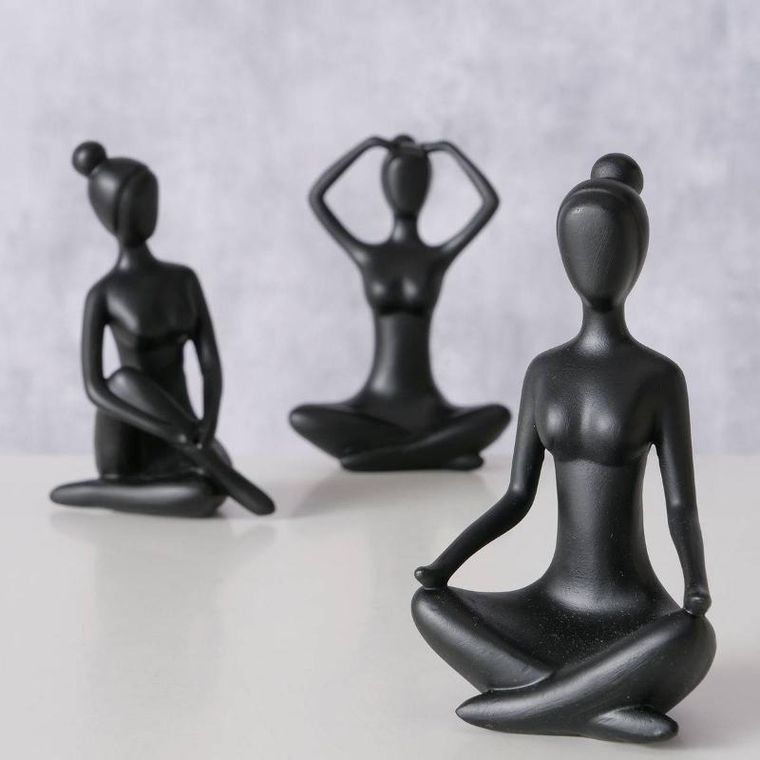 Boltze Home, figurka dekoracyjna Joga, kobieta, 10 cm