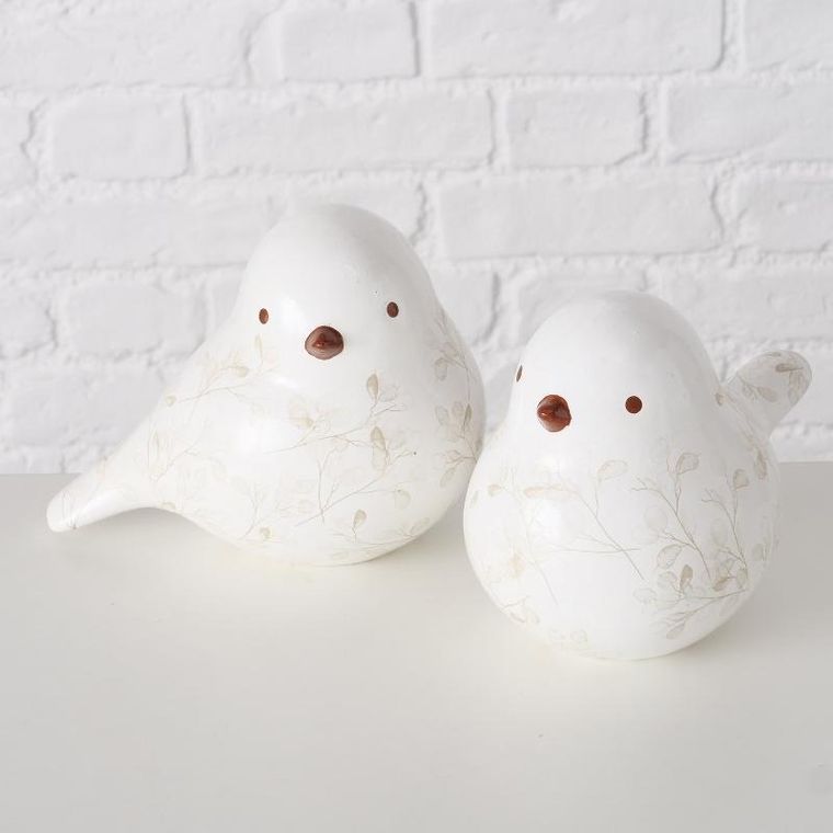 Boltze Home, figurka ptak, ręcznie malowana, Silvana