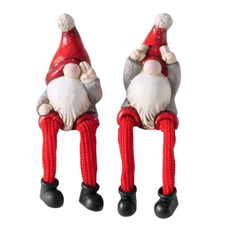 Boltze Home, Hayo, ceramiczna figurka, siedzący gnom, 18 cm