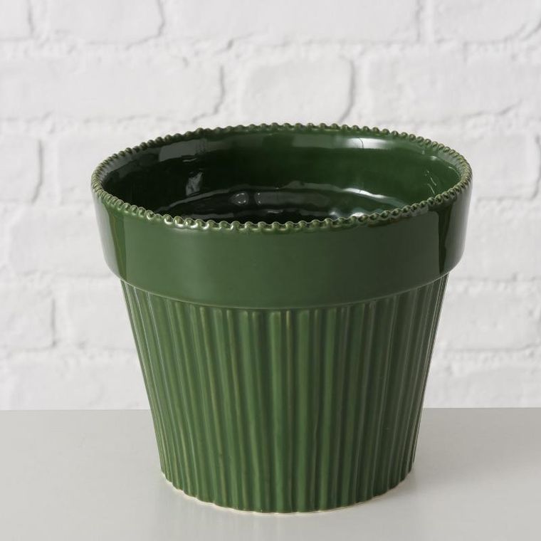 Boltze Home, Juniper, zestaw doniczka porcelanowa z podstawką, 14,9 cm