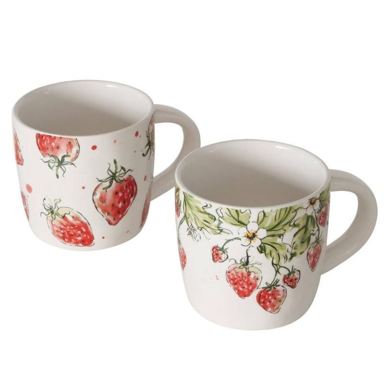 Boltze Home, kubek ceramiczny w truskawki, Strawberry, 450 ml