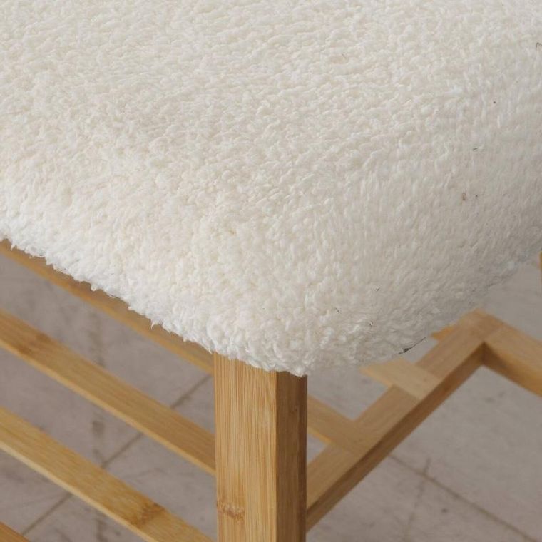 Boltze Home, ławka na buty z siedziskiem miś, Benja, bambusowy stelaż