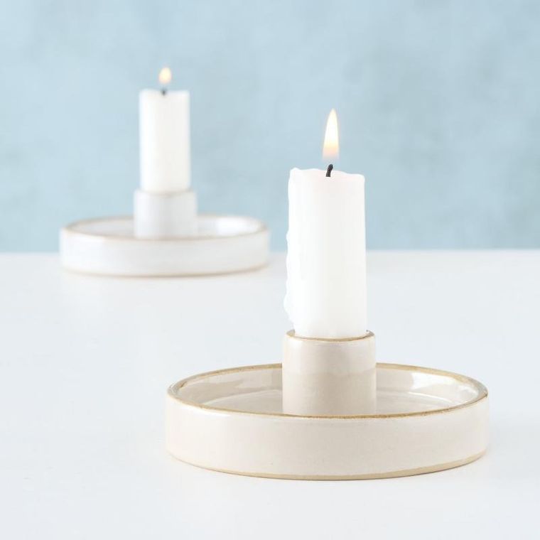 Boltze Home, Marima, okrągły świecznik porcelanowy, 4 cm