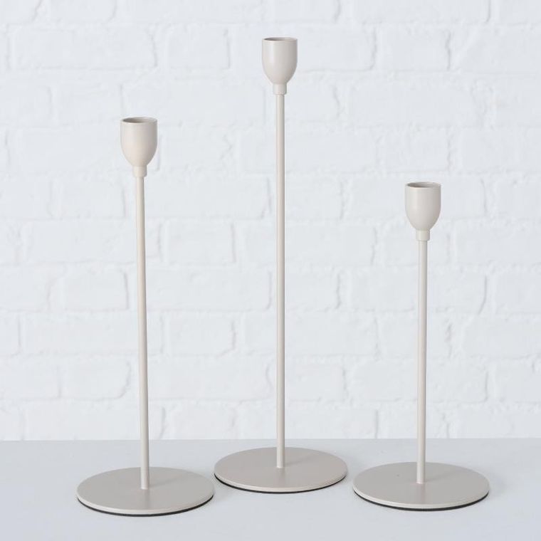 Boltze Home, metalowe świeczniki na świece obiadowe, Malte