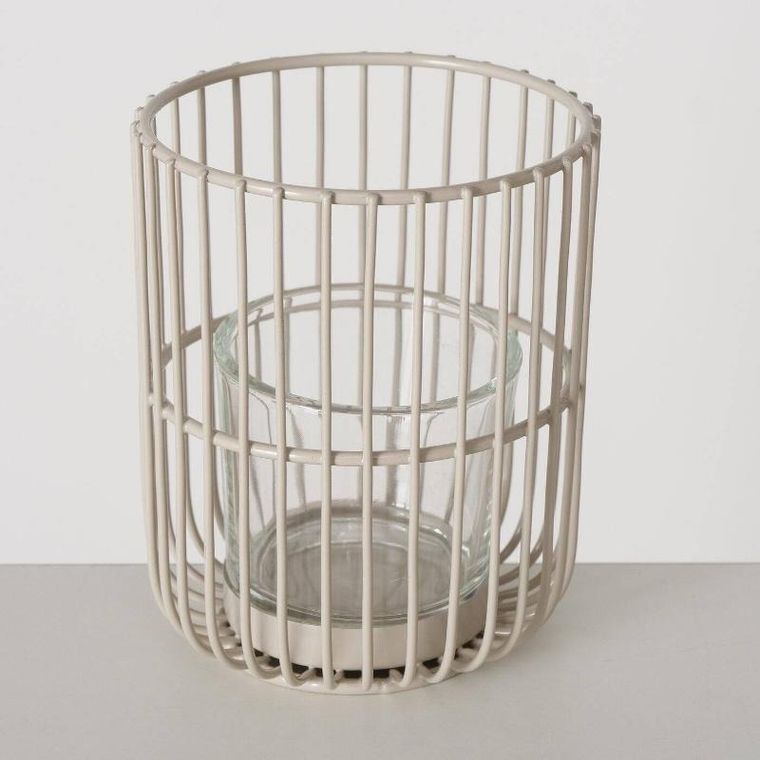 Boltze Home, metalowy lampion, Cindy, beżowy, 2 szt.