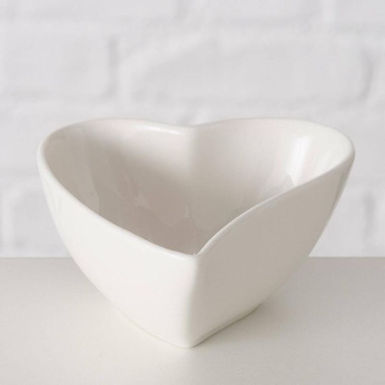 Boltze Home, miseczka serce, Linora, biała