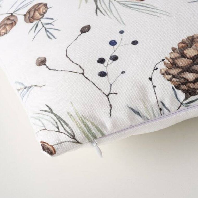 Boltze Home, Nordala, ozdobna poduszka z wzorem zimowych roślin, 45-45 cm
