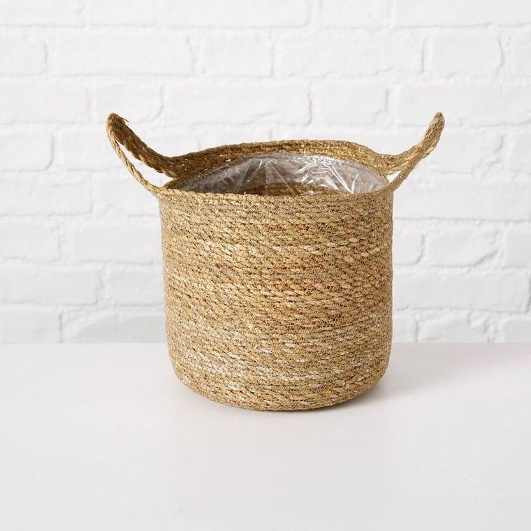 Boltze Home, osłonka na doniczki, pleciony kosz z trawy morskiej, David, 3 szt.