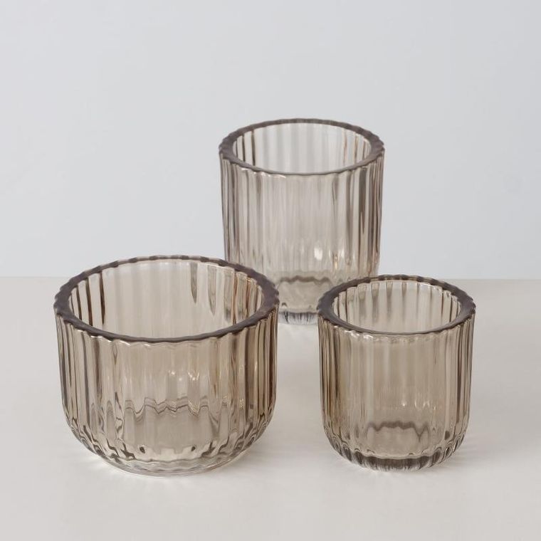 Boltze Home, Sikel, szklane świeczniki w trzech rozmiarach