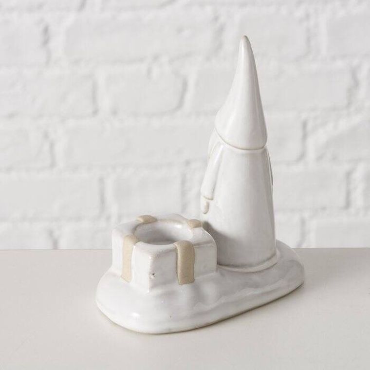 Boltze Home, Slavko, świecznik z gnomem na pojedynczą świecę, 11 cm