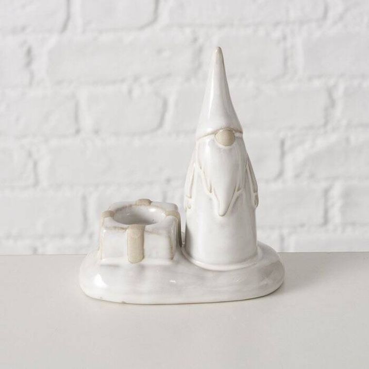 Boltze Home, Slavko, świecznik z gnomem na pojedynczą świecę, 11 cm