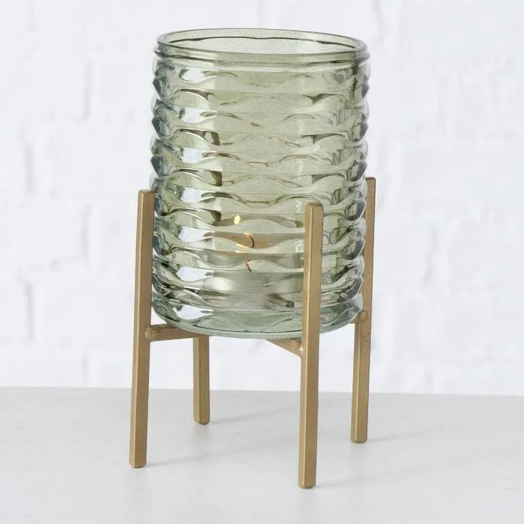 Boltze Home, świecznik na tealighty, Bolito, zielone szkło, Ø 8 cm